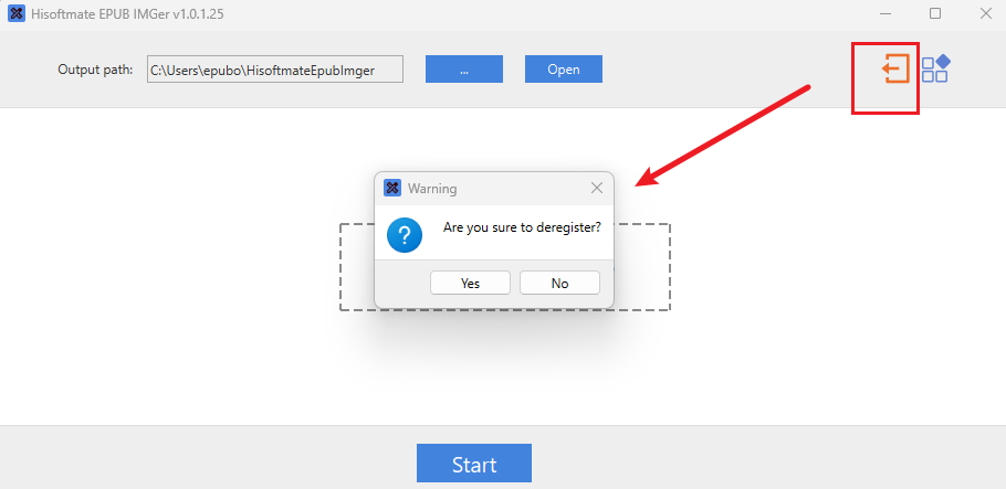 deregister epub imger