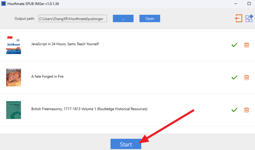 start converting epub to pdf